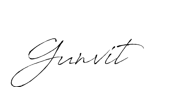 How to make Gunvit name signature. Use Antro_Vectra style for creating short signs online. This is the latest handwritten sign. Gunvit signature style 6 images and pictures png