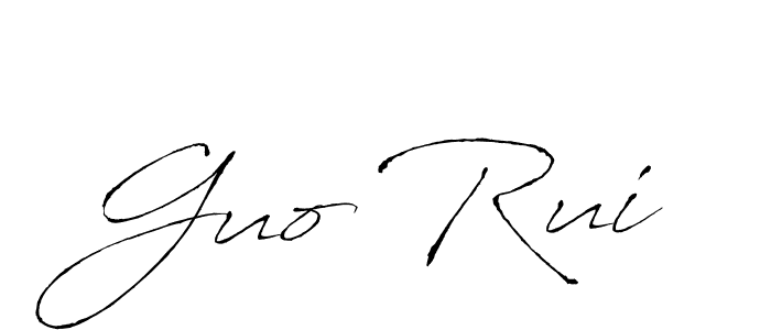 The best way (Antro_Vectra) to make a short signature is to pick only two or three words in your name. The name Guo Rui include a total of six letters. For converting this name. Guo Rui signature style 6 images and pictures png