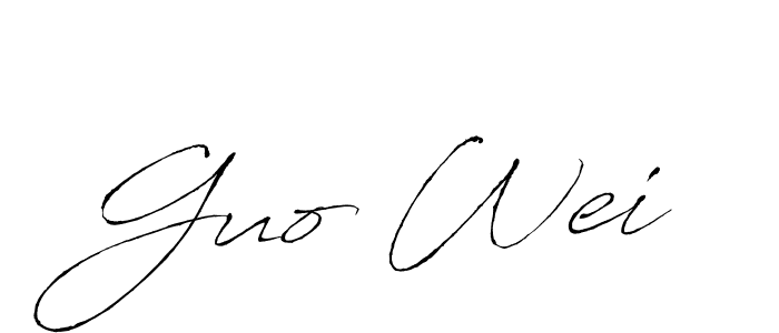 Guo Wei stylish signature style. Best Handwritten Sign (Antro_Vectra) for my name. Handwritten Signature Collection Ideas for my name Guo Wei. Guo Wei signature style 6 images and pictures png