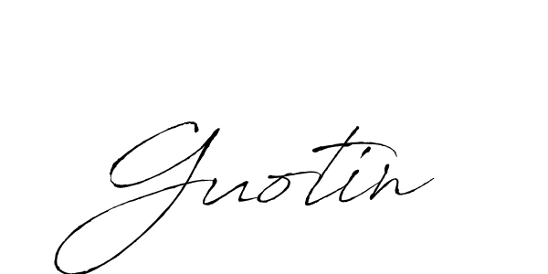 Use a signature maker to create a handwritten signature online. With this signature software, you can design (Antro_Vectra) your own signature for name Guotin. Guotin signature style 6 images and pictures png