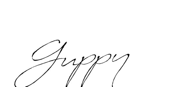 Make a beautiful signature design for name Guppy . With this signature (Antro_Vectra) style, you can create a handwritten signature for free. Guppy  signature style 6 images and pictures png