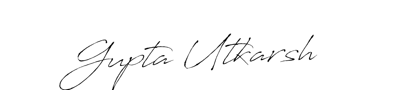This is the best signature style for the Gupta Utkarsh name. Also you like these signature font (Antro_Vectra). Mix name signature. Gupta Utkarsh signature style 6 images and pictures png