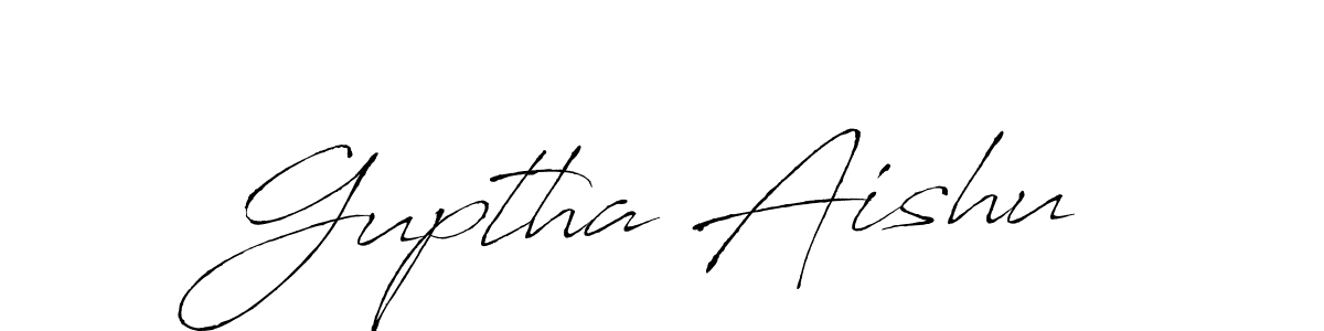 Design your own signature with our free online signature maker. With this signature software, you can create a handwritten (Antro_Vectra) signature for name Guptha Aishu. Guptha Aishu signature style 6 images and pictures png