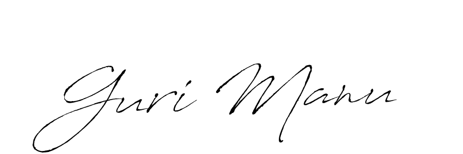 How to make Guri Manu name signature. Use Antro_Vectra style for creating short signs online. This is the latest handwritten sign. Guri Manu signature style 6 images and pictures png