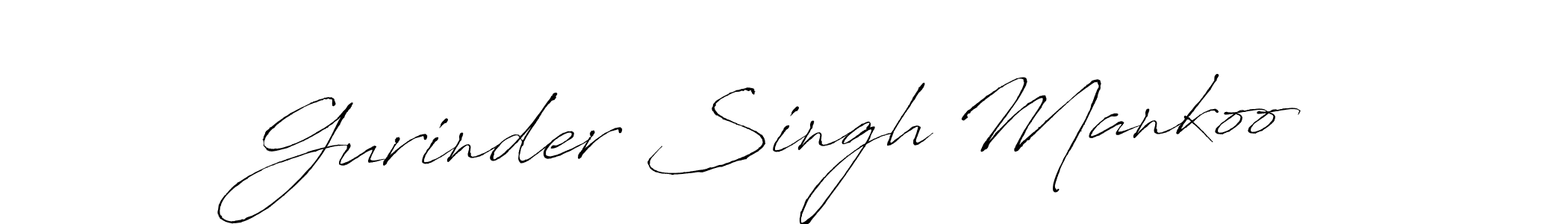 Also we have Gurinder Singh Mankoo name is the best signature style. Create professional handwritten signature collection using Antro_Vectra autograph style. Gurinder Singh Mankoo signature style 6 images and pictures png