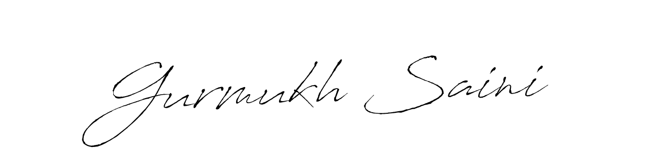 How to make Gurmukh Saini name signature. Use Antro_Vectra style for creating short signs online. This is the latest handwritten sign. Gurmukh Saini signature style 6 images and pictures png
