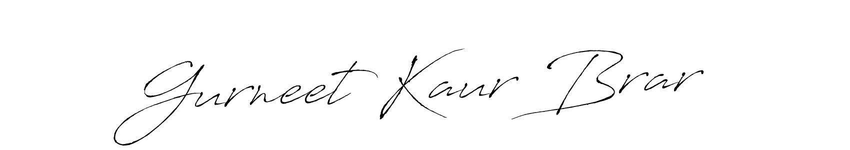 How to make Gurneet Kaur Brar name signature. Use Antro_Vectra style for creating short signs online. This is the latest handwritten sign. Gurneet Kaur Brar signature style 6 images and pictures png