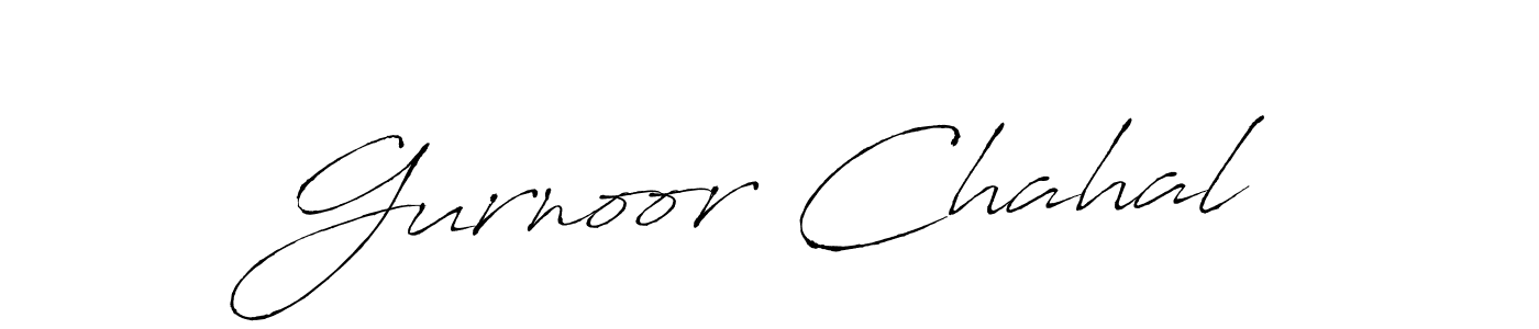 How to make Gurnoor Chahal name signature. Use Antro_Vectra style for creating short signs online. This is the latest handwritten sign. Gurnoor Chahal signature style 6 images and pictures png