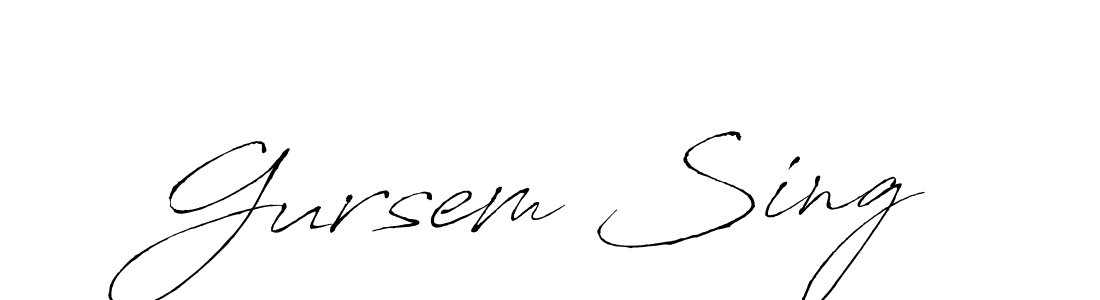You should practise on your own different ways (Antro_Vectra) to write your name (Gursem Sing) in signature. don't let someone else do it for you. Gursem Sing signature style 6 images and pictures png