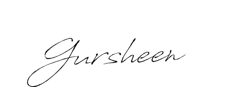 Gursheen stylish signature style. Best Handwritten Sign (Antro_Vectra) for my name. Handwritten Signature Collection Ideas for my name Gursheen. Gursheen signature style 6 images and pictures png