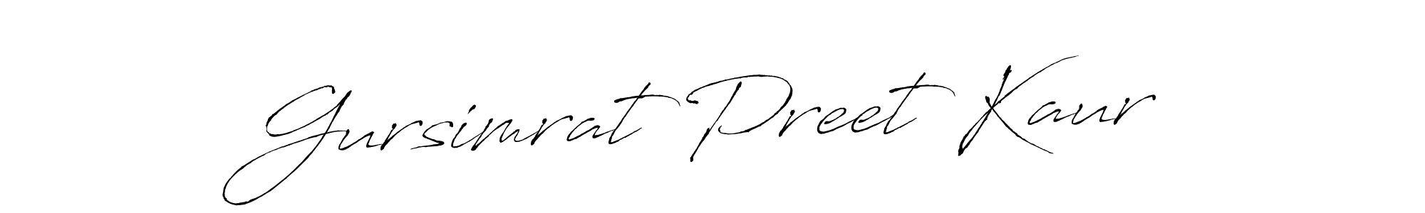 Design your own signature with our free online signature maker. With this signature software, you can create a handwritten (Antro_Vectra) signature for name Gursimrat Preet Kaur. Gursimrat Preet Kaur signature style 6 images and pictures png