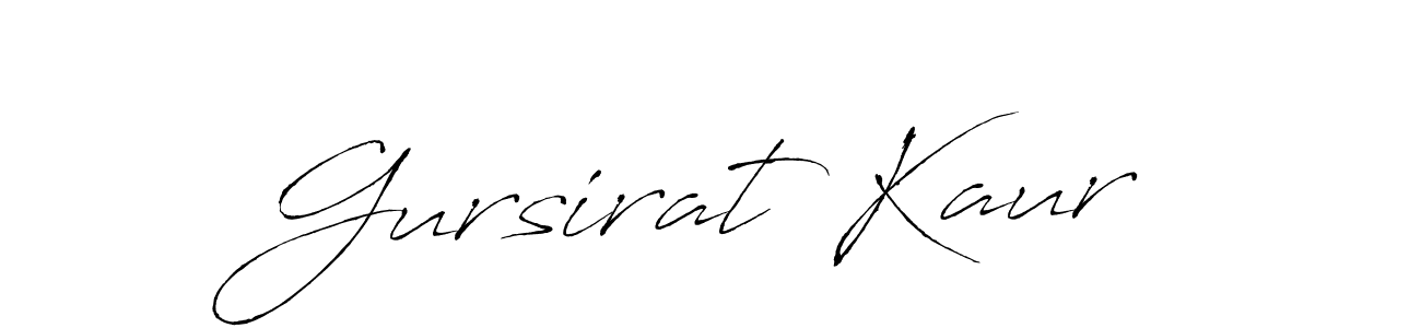 How to make Gursirat Kaur signature? Antro_Vectra is a professional autograph style. Create handwritten signature for Gursirat Kaur name. Gursirat Kaur signature style 6 images and pictures png