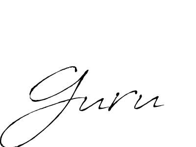 Design your own signature with our free online signature maker. With this signature software, you can create a handwritten (Antro_Vectra) signature for name Guru. Guru signature style 6 images and pictures png