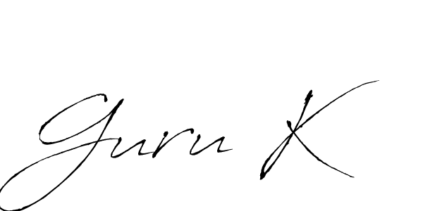 How to Draw Guru K signature style? Antro_Vectra is a latest design signature styles for name Guru K. Guru K signature style 6 images and pictures png