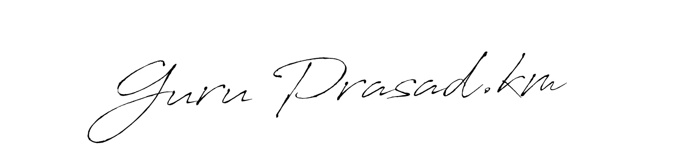 Use a signature maker to create a handwritten signature online. With this signature software, you can design (Antro_Vectra) your own signature for name Guru Prasad.km. Guru Prasad.km signature style 6 images and pictures png