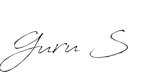 The best way (Antro_Vectra) to make a short signature is to pick only two or three words in your name. The name Guru S include a total of six letters. For converting this name. Guru S signature style 6 images and pictures png