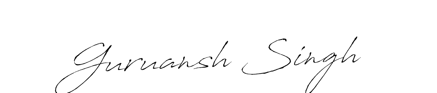 Make a beautiful signature design for name Guruansh Singh. With this signature (Antro_Vectra) style, you can create a handwritten signature for free. Guruansh Singh signature style 6 images and pictures png