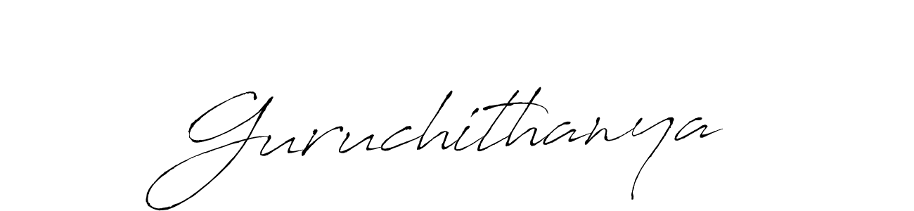 Antro_Vectra is a professional signature style that is perfect for those who want to add a touch of class to their signature. It is also a great choice for those who want to make their signature more unique. Get Guruchithanya name to fancy signature for free. Guruchithanya signature style 6 images and pictures png