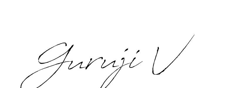 How to Draw Guruji V signature style? Antro_Vectra is a latest design signature styles for name Guruji V. Guruji V signature style 6 images and pictures png