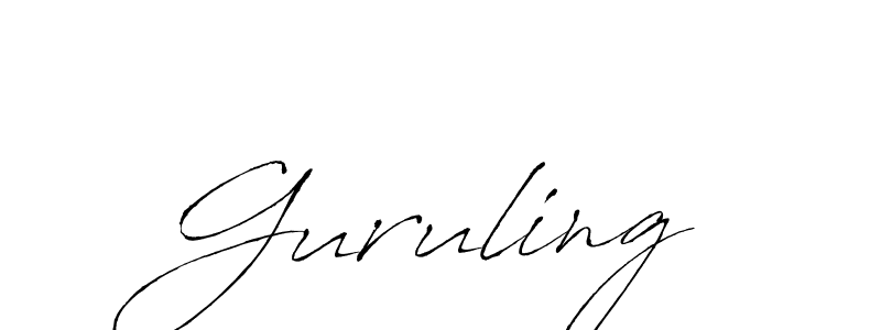 The best way (Antro_Vectra) to make a short signature is to pick only two or three words in your name. The name Guruling include a total of six letters. For converting this name. Guruling signature style 6 images and pictures png