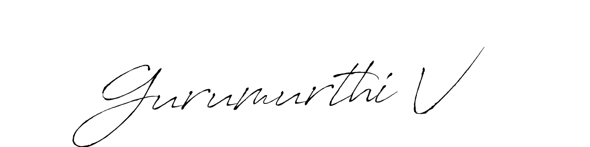 Make a beautiful signature design for name Gurumurthi V. With this signature (Antro_Vectra) style, you can create a handwritten signature for free. Gurumurthi V signature style 6 images and pictures png