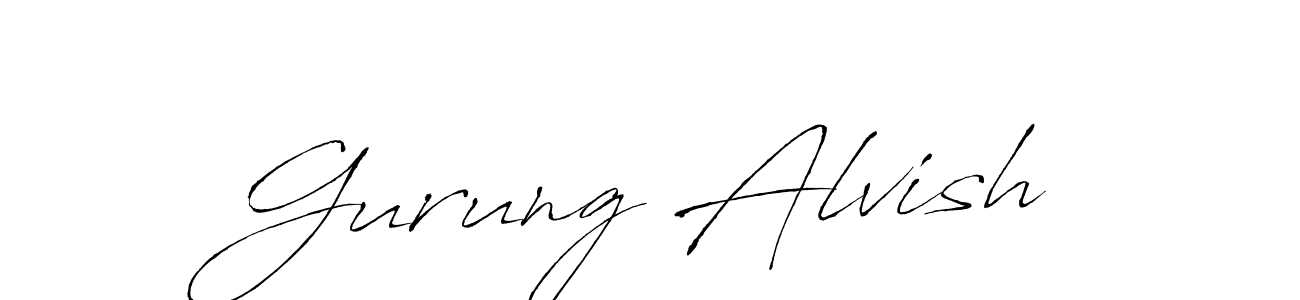 Design your own signature with our free online signature maker. With this signature software, you can create a handwritten (Antro_Vectra) signature for name Gurung Alvish. Gurung Alvish signature style 6 images and pictures png