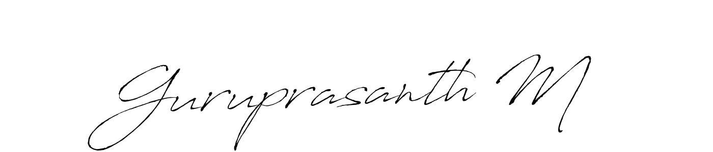 Design your own signature with our free online signature maker. With this signature software, you can create a handwritten (Antro_Vectra) signature for name Guruprasanth M. Guruprasanth M signature style 6 images and pictures png