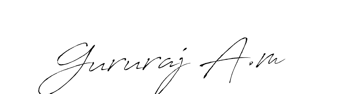 Create a beautiful signature design for name Gururaj A.m. With this signature (Antro_Vectra) fonts, you can make a handwritten signature for free. Gururaj A.m signature style 6 images and pictures png