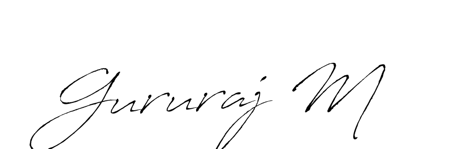 The best way (Antro_Vectra) to make a short signature is to pick only two or three words in your name. The name Gururaj M include a total of six letters. For converting this name. Gururaj M signature style 6 images and pictures png