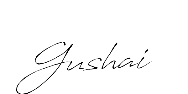 Make a beautiful signature design for name Gushai. With this signature (Antro_Vectra) style, you can create a handwritten signature for free. Gushai signature style 6 images and pictures png