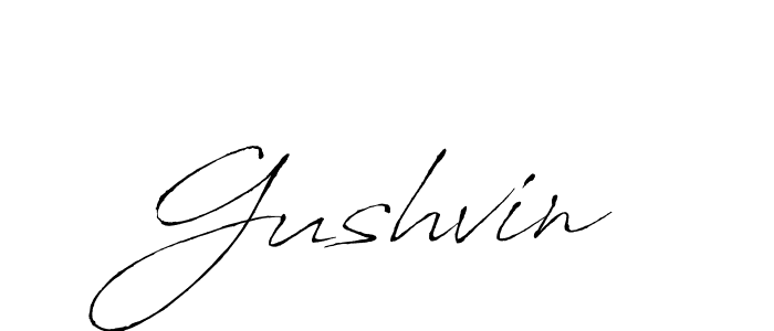 Design your own signature with our free online signature maker. With this signature software, you can create a handwritten (Antro_Vectra) signature for name Gushvin. Gushvin signature style 6 images and pictures png