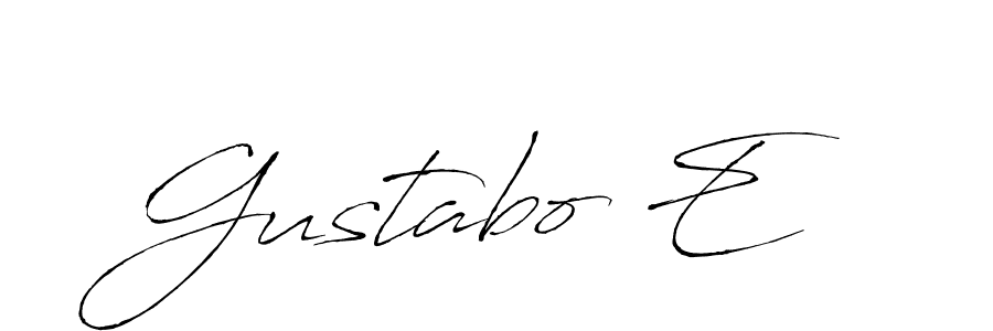 Make a beautiful signature design for name Gustabo E. With this signature (Antro_Vectra) style, you can create a handwritten signature for free. Gustabo E signature style 6 images and pictures png