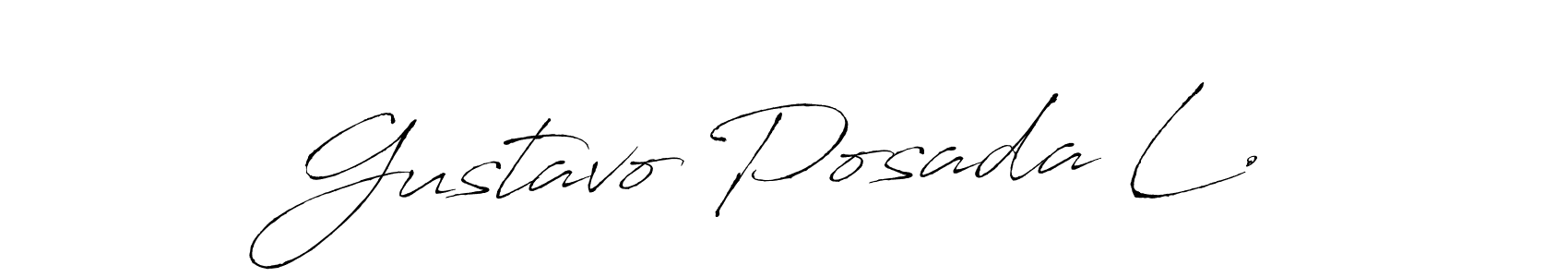 Design your own signature with our free online signature maker. With this signature software, you can create a handwritten (Antro_Vectra) signature for name Gustavo Posada L.. Gustavo Posada L. signature style 6 images and pictures png