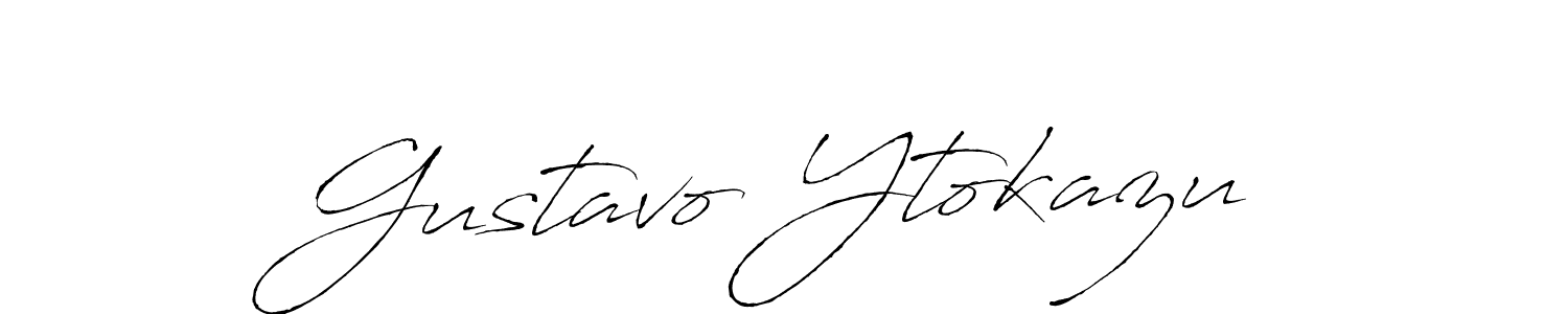 How to make Gustavo Ytokazu name signature. Use Antro_Vectra style for creating short signs online. This is the latest handwritten sign. Gustavo Ytokazu signature style 6 images and pictures png