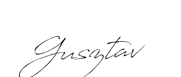 Make a beautiful signature design for name Gusztav. With this signature (Antro_Vectra) style, you can create a handwritten signature for free. Gusztav signature style 6 images and pictures png