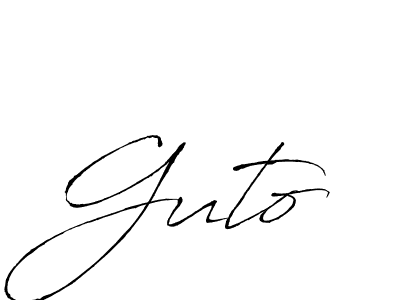 Use a signature maker to create a handwritten signature online. With this signature software, you can design (Antro_Vectra) your own signature for name Guto. Guto signature style 6 images and pictures png