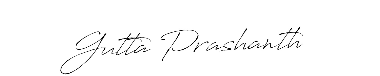 Make a beautiful signature design for name Gutta Prashanth. With this signature (Antro_Vectra) style, you can create a handwritten signature for free. Gutta Prashanth signature style 6 images and pictures png