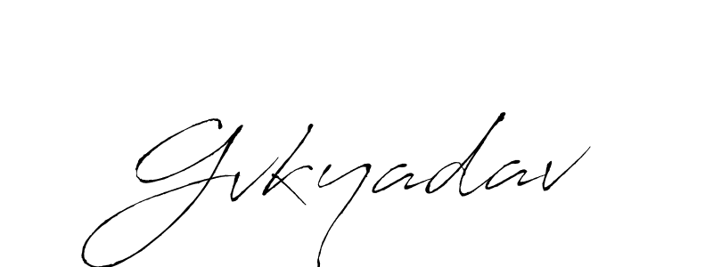 Make a beautiful signature design for name Gvkyadav. With this signature (Antro_Vectra) style, you can create a handwritten signature for free. Gvkyadav signature style 6 images and pictures png