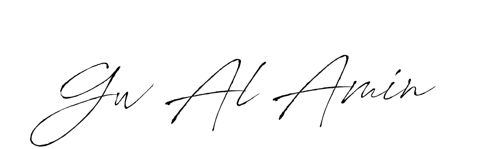 Create a beautiful signature design for name Gw Al Amin. With this signature (Antro_Vectra) fonts, you can make a handwritten signature for free. Gw Al Amin signature style 6 images and pictures png