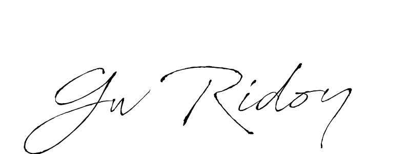 Gw Ridoy stylish signature style. Best Handwritten Sign (Antro_Vectra) for my name. Handwritten Signature Collection Ideas for my name Gw Ridoy. Gw Ridoy signature style 6 images and pictures png