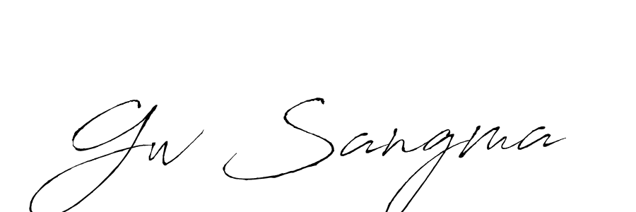 Create a beautiful signature design for name Gw Sangma. With this signature (Antro_Vectra) fonts, you can make a handwritten signature for free. Gw Sangma signature style 6 images and pictures png