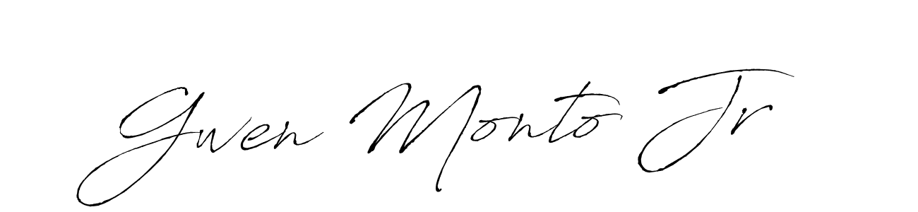 Make a beautiful signature design for name Gwen Monto Jr. With this signature (Antro_Vectra) style, you can create a handwritten signature for free. Gwen Monto Jr signature style 6 images and pictures png