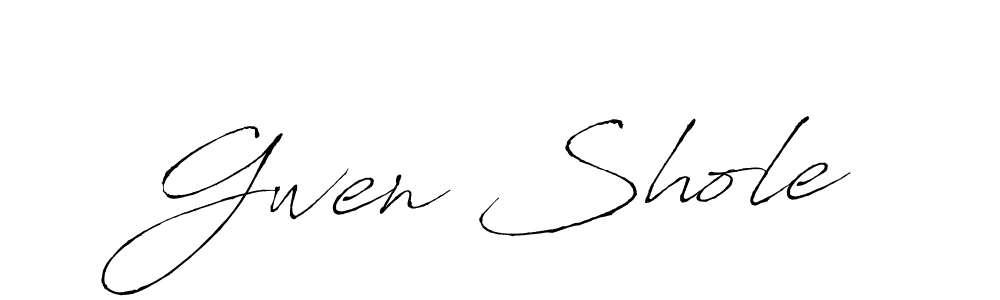 Make a beautiful signature design for name Gwen Shole. With this signature (Antro_Vectra) style, you can create a handwritten signature for free. Gwen Shole signature style 6 images and pictures png
