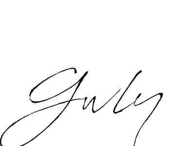 You should practise on your own different ways (Antro_Vectra) to write your name (Gwly) in signature. don't let someone else do it for you. Gwly signature style 6 images and pictures png