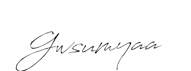 How to make Gwsumyaa name signature. Use Antro_Vectra style for creating short signs online. This is the latest handwritten sign. Gwsumyaa signature style 6 images and pictures png