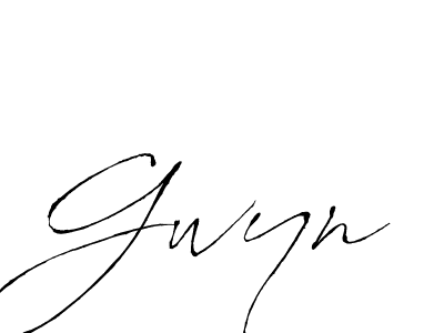 How to make Gwyn name signature. Use Antro_Vectra style for creating short signs online. This is the latest handwritten sign. Gwyn signature style 6 images and pictures png