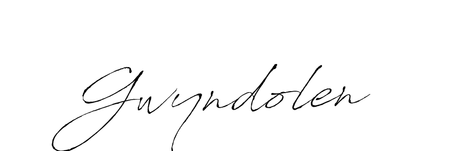 Gwyndolen stylish signature style. Best Handwritten Sign (Antro_Vectra) for my name. Handwritten Signature Collection Ideas for my name Gwyndolen. Gwyndolen signature style 6 images and pictures png