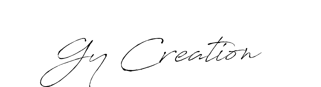 Gy Creation stylish signature style. Best Handwritten Sign (Antro_Vectra) for my name. Handwritten Signature Collection Ideas for my name Gy Creation. Gy Creation signature style 6 images and pictures png