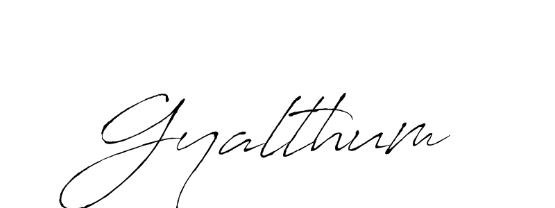 Design your own signature with our free online signature maker. With this signature software, you can create a handwritten (Antro_Vectra) signature for name Gyalthum. Gyalthum signature style 6 images and pictures png