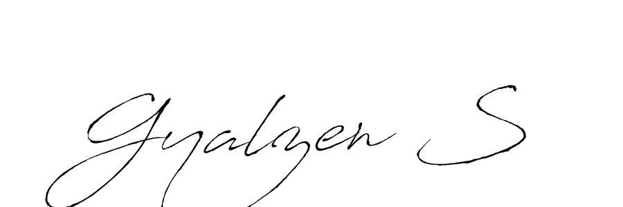 Use a signature maker to create a handwritten signature online. With this signature software, you can design (Antro_Vectra) your own signature for name Gyalzen S. Gyalzen S signature style 6 images and pictures png
